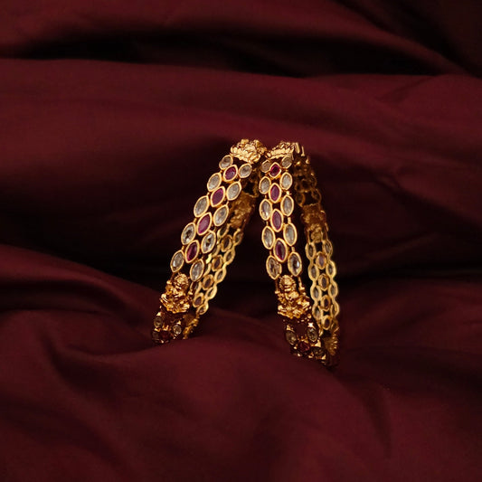 A Set of 2 Royal Ruby Temple Bangle