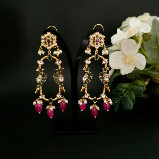 Kundan Peacock Earrings