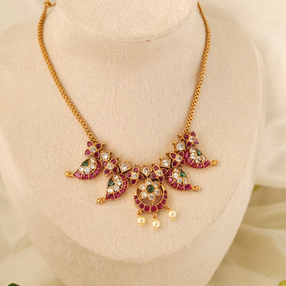 South Indian Kemp Stone Necklace Set