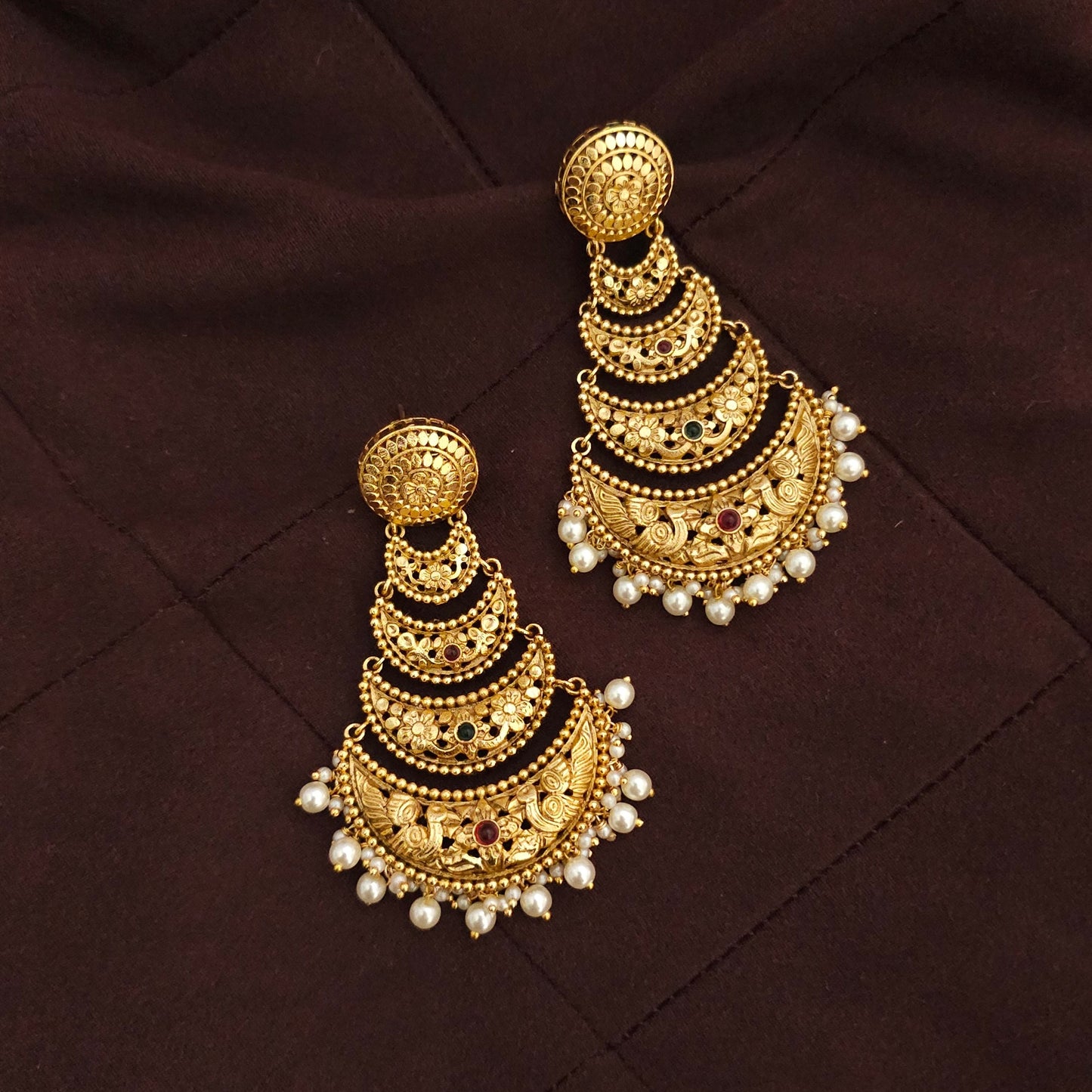 Maharani Pearl Chandbali Earrings