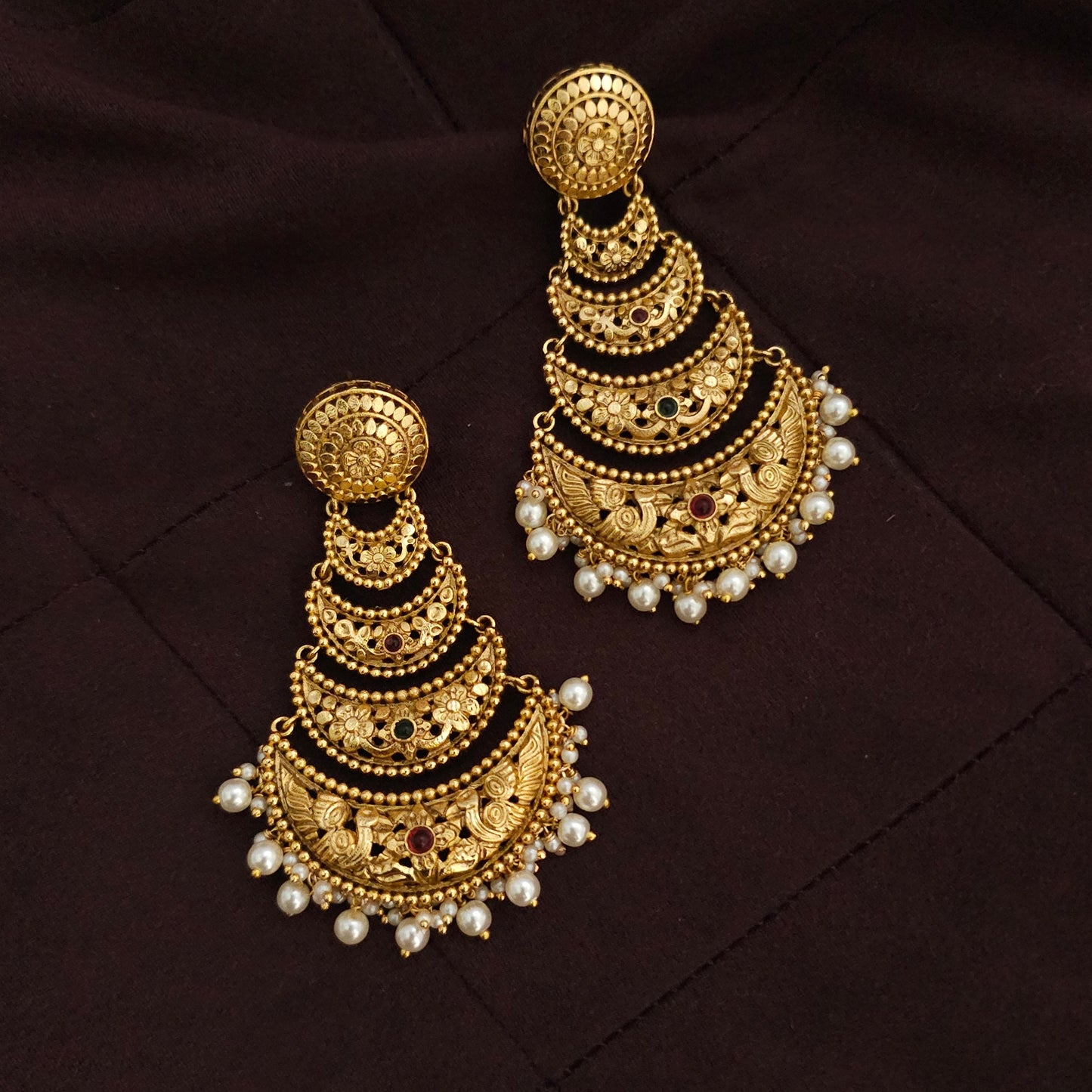 Maharani Pearl Chandbali Earrings
