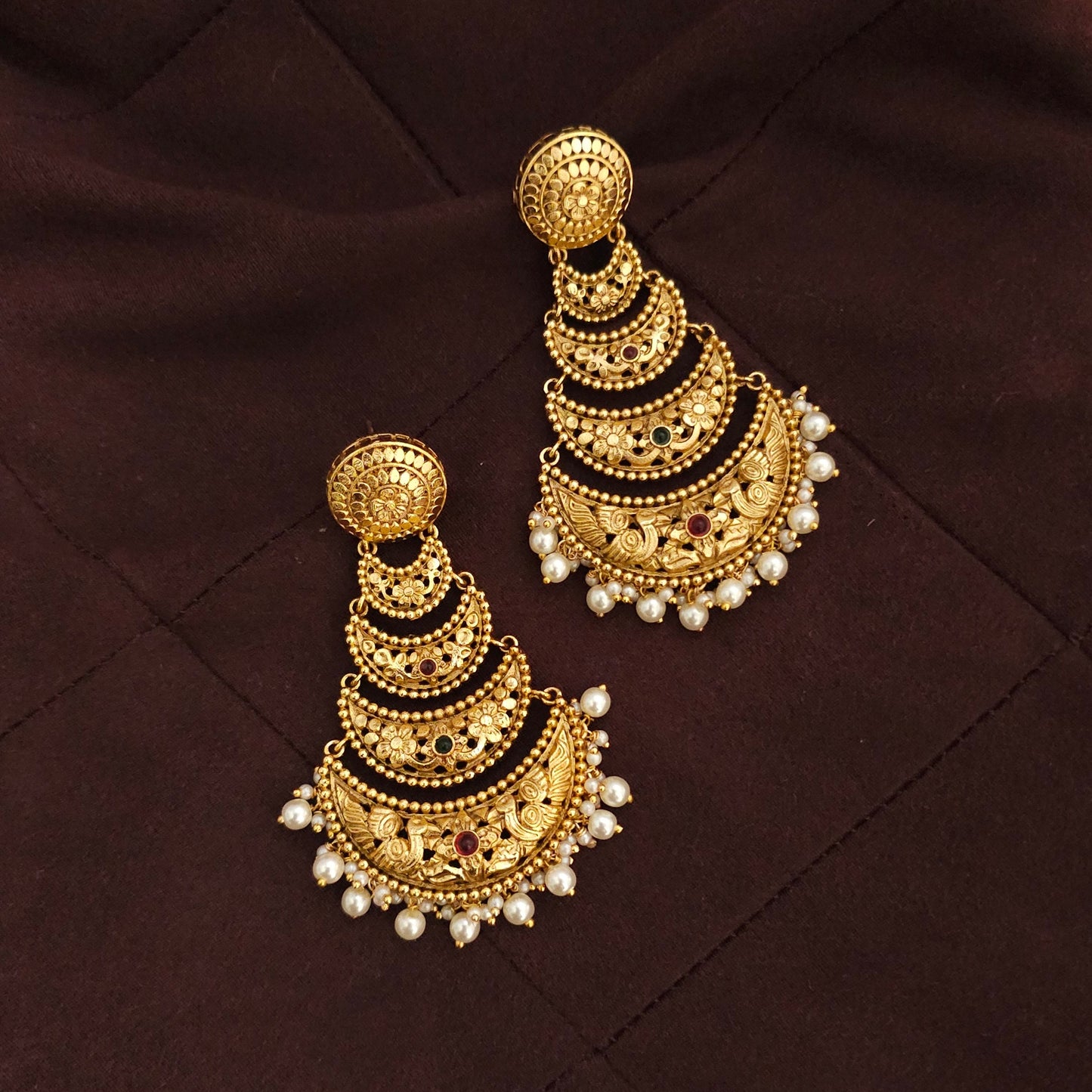 Maharani Pearl Chandbali Earrings