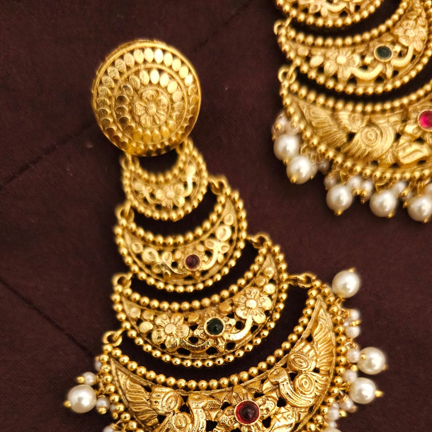 Maharani Pearl Chandbali Earrings