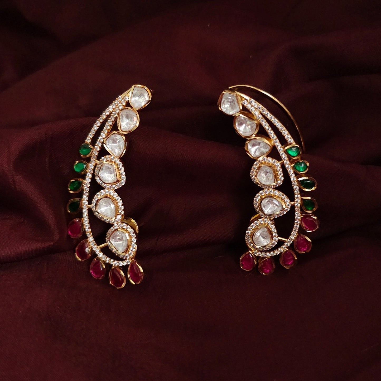 Navaratna Kundan Ear Cuff