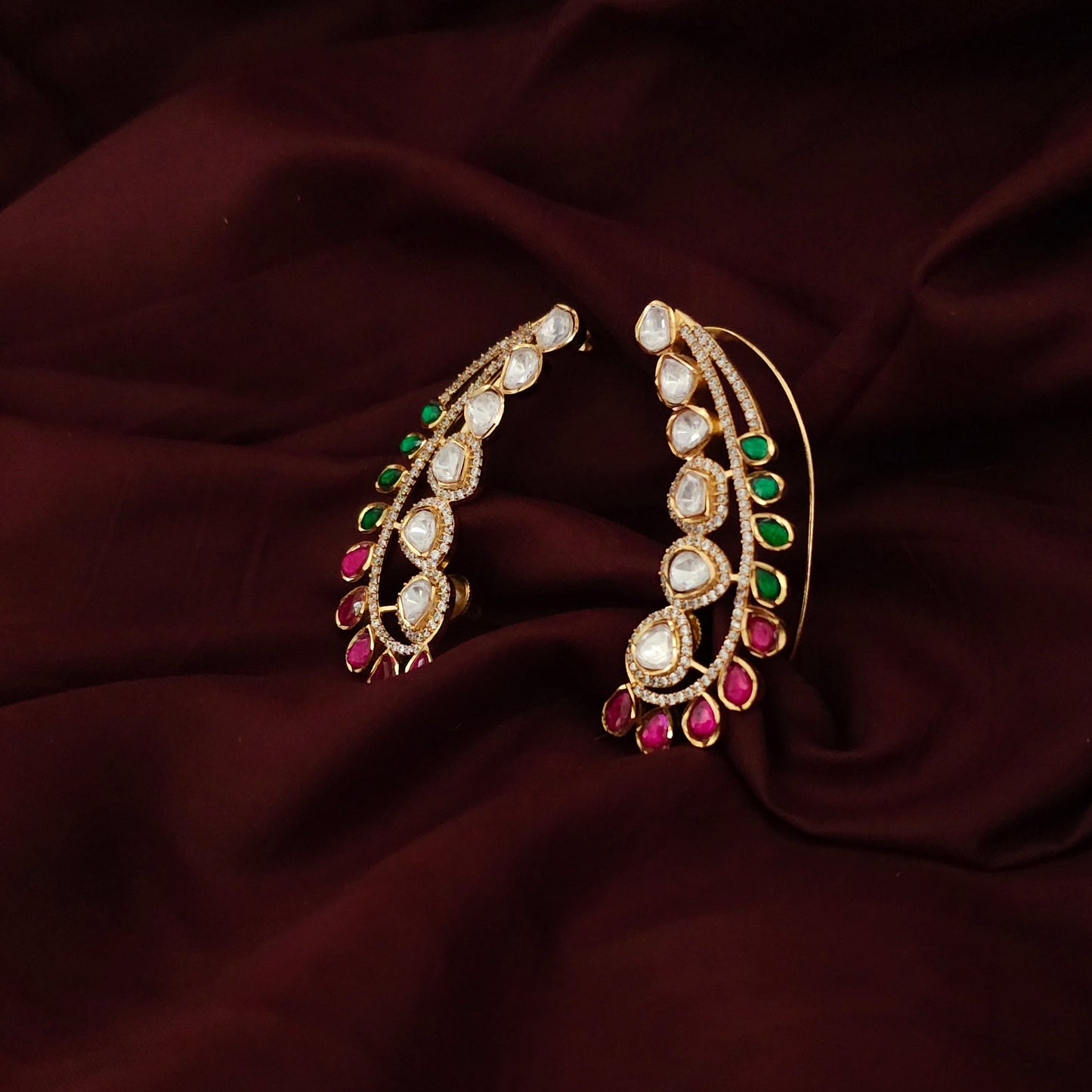 Navaratna Kundan Ear Cuff
