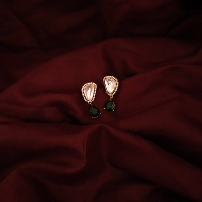 Blush Teardrop Kundan Stud Earrings