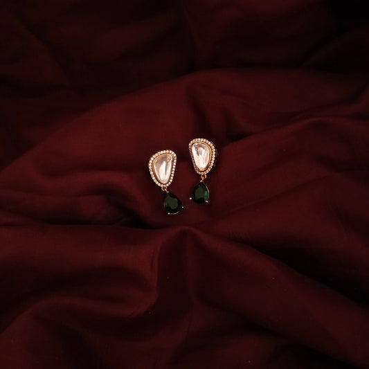 Blush Teardrop Kundan Stud Earrings