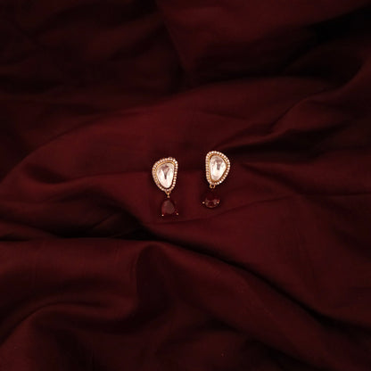 Blush Teardrop Kundan Stud Earrings