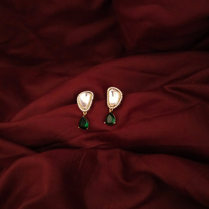 Blush Teardrop Kundan Stud Earrings