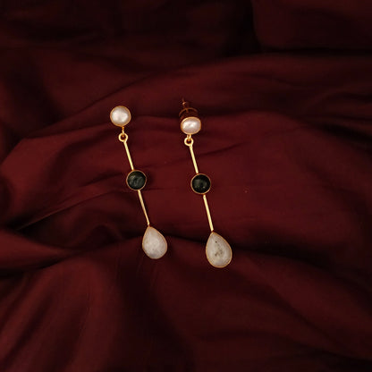 Midnight Pearl Drop Earrings