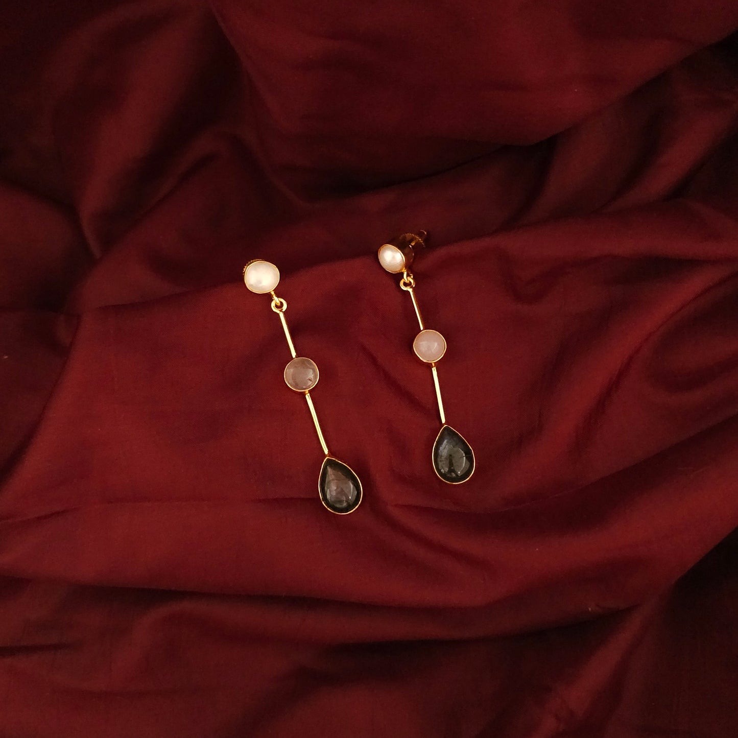 Midnight Pearl Drop Earrings