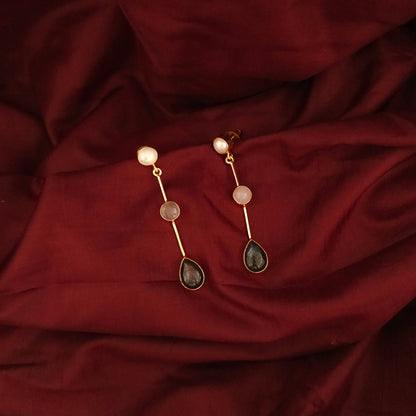 Midnight Pearl Drop Earrings