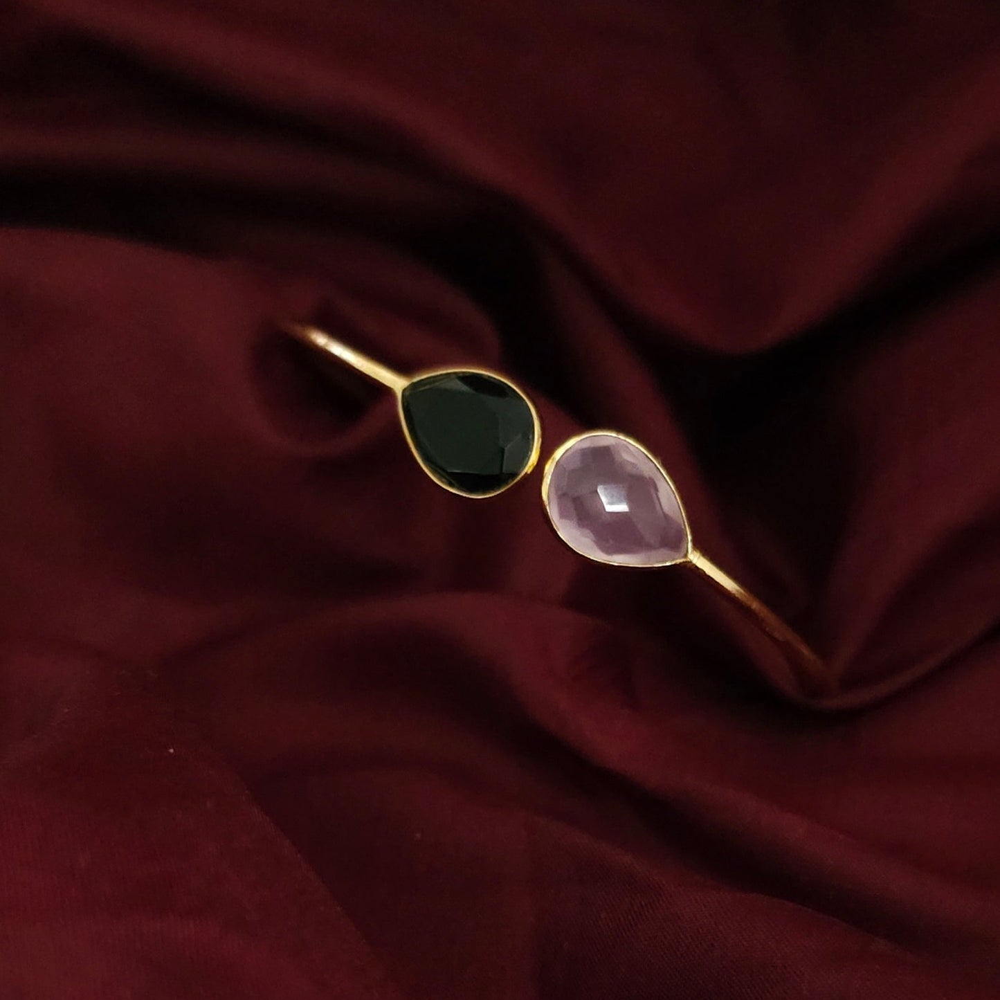 Simple Natural Stone Open Cuff Bangle