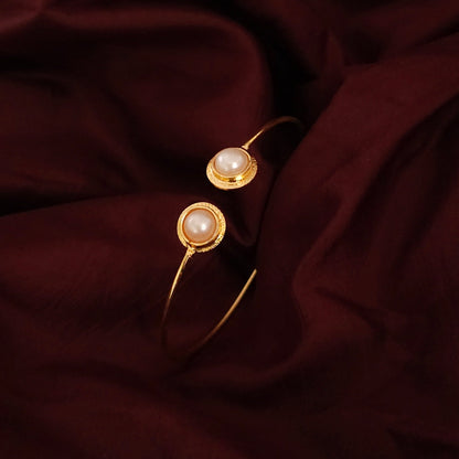 Simple Natural Stone Open Cuff Bangle