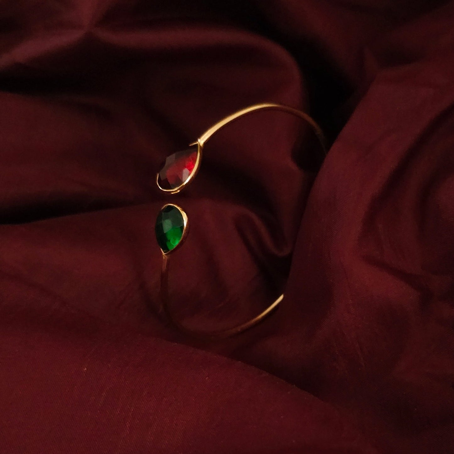 Simple Natural Stone Open Cuff Bangle
