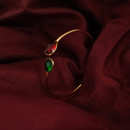 Simple Natural Stone Open Cuff Bangle