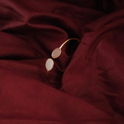 Simple Natural Stone Open Cuff Bangle