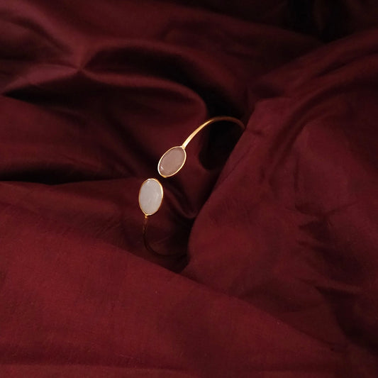 Simple Natural Stone Open Cuff Bangle