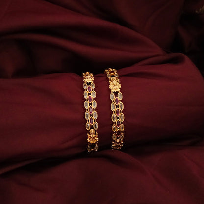 A Set of 2 Royal Ruby Temple Bangle