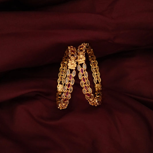 A Set of 2 Royal Ruby Temple Bangle