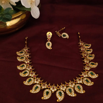 Kerala Palakka AD Stone Necklace Set