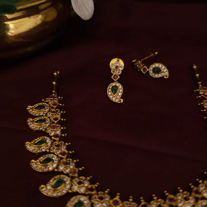 Kerala Palakka AD Stone Necklace Set