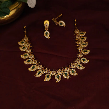 Kerala Palakka AD Stone Necklace Set