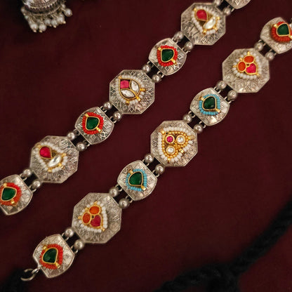 Rangmahal Dual Tone Pachi Kundan Choker Set