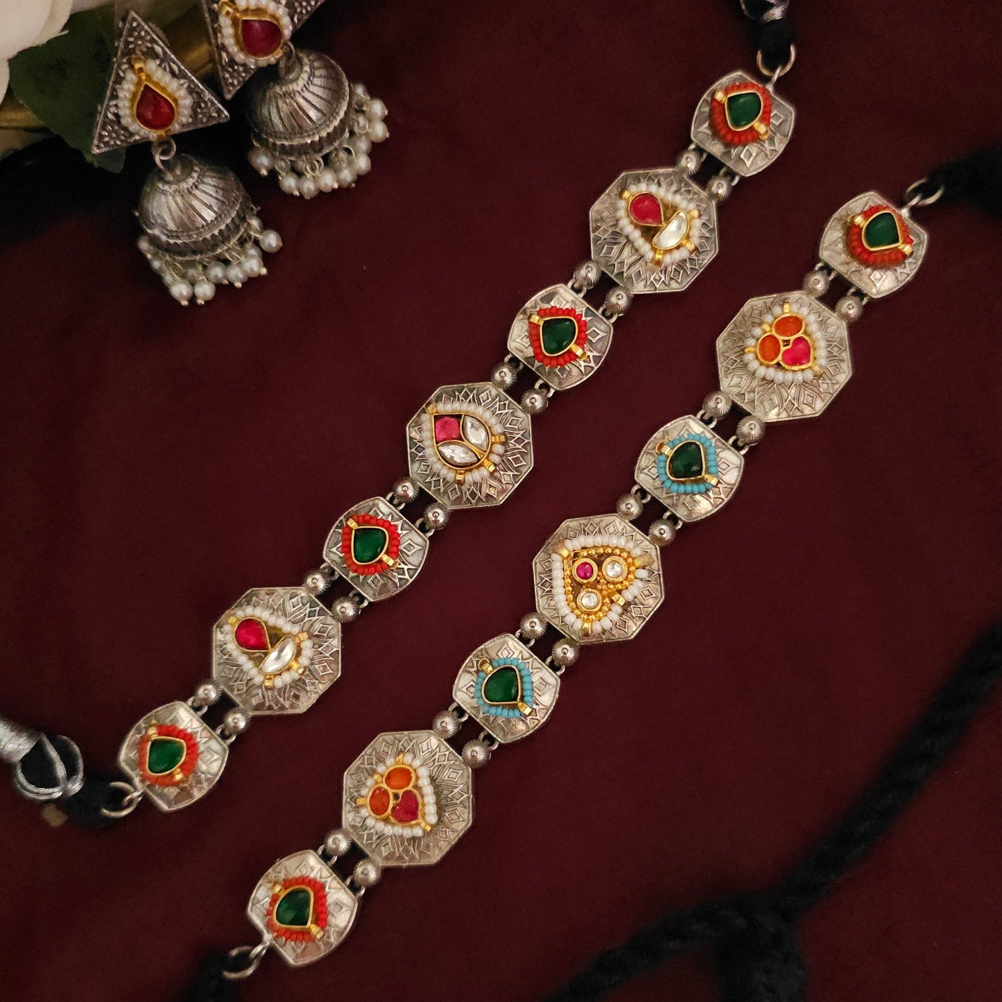 Rangmahal Dual Tone Pachi Kundan Choker Set