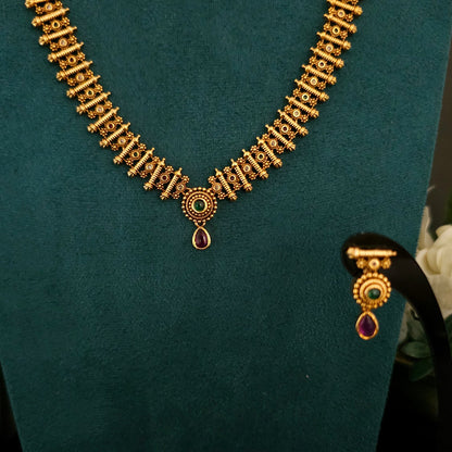 Kasavu Heritage  Necklace Set