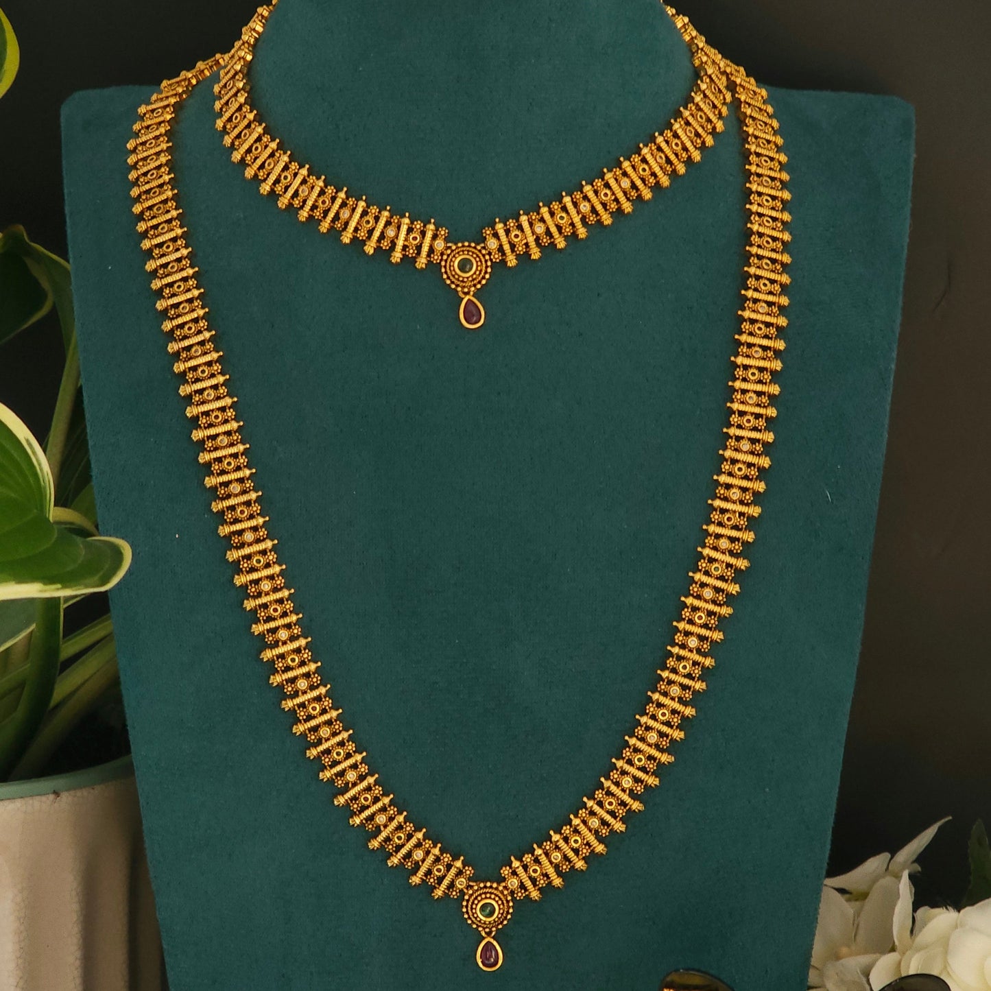 Kasavu Heritage  Necklace Set