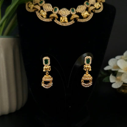 Emerald Elephant Antique Necklace Set