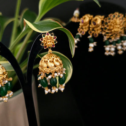 Lakshmi Temple Choker Necklace Set with Jhumkas