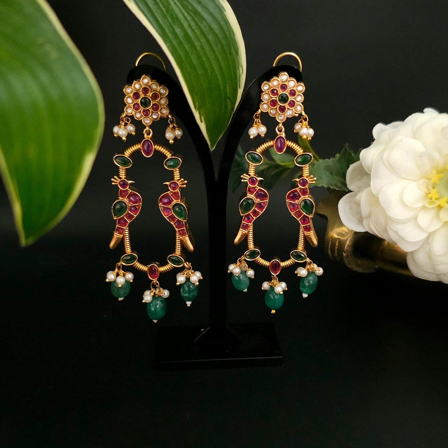 Kundan Peacock Earrings