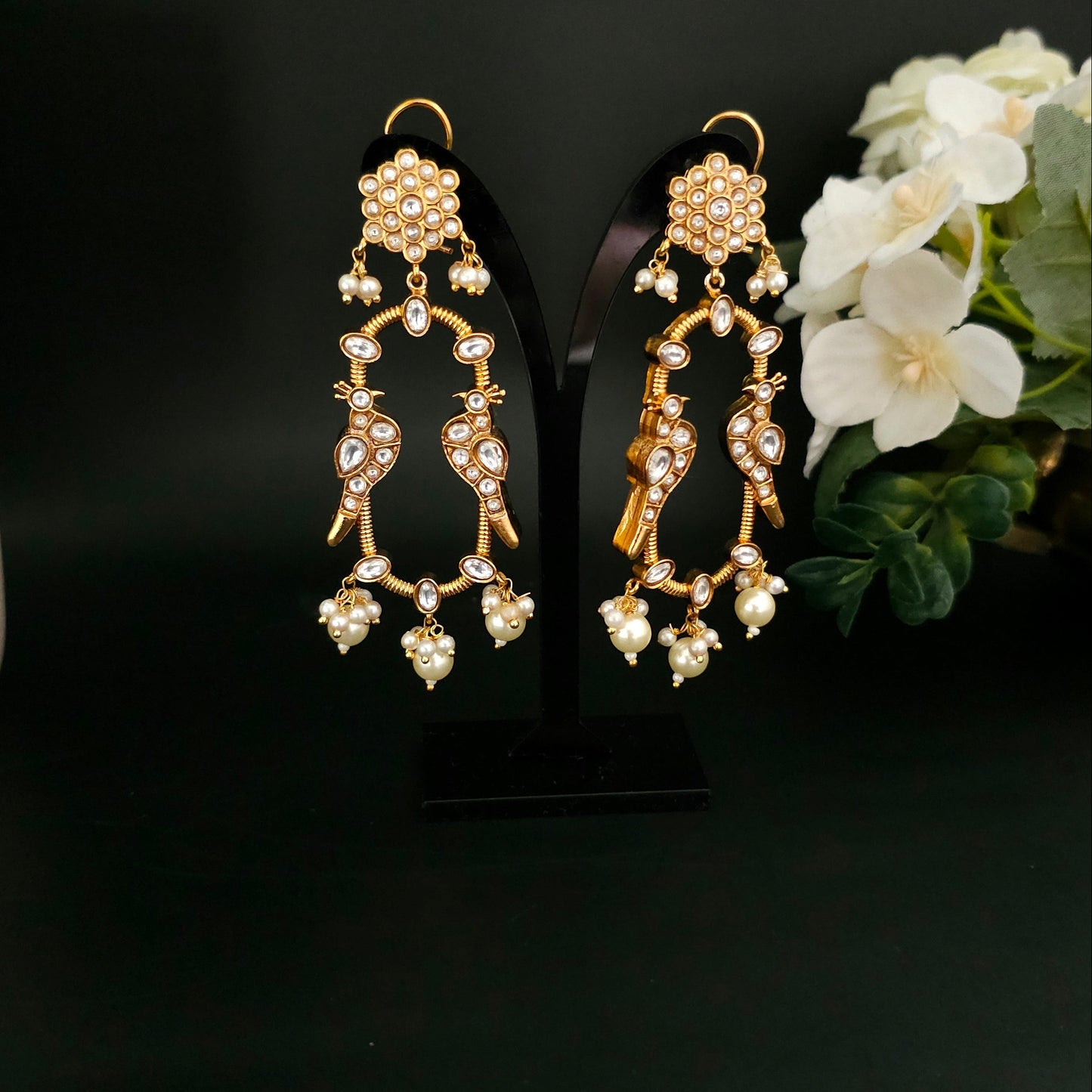 Kundan Peacock Earrings
