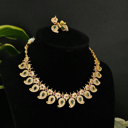 Kerala Palakka AD Stone Necklace Set