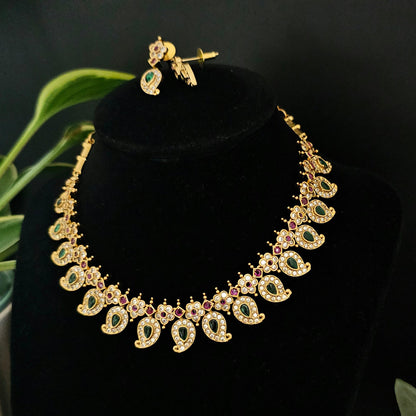 Kerala Palakka AD Stone Necklace Set