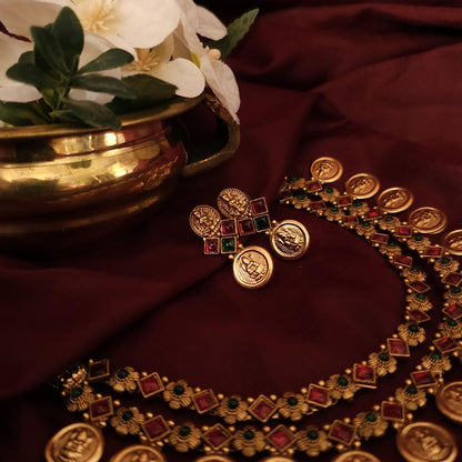 2 layered Lakshmi Coin Necklace Set